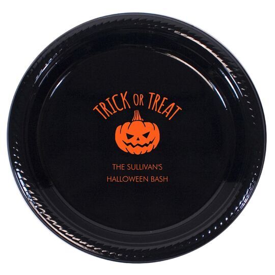 Trick or Treat Pumpkin Plastic Plates